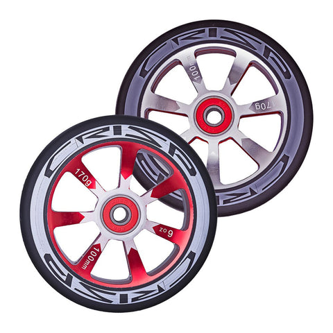 Crisp Scooters Hollowtech 100mm Stunt Scooter Wheels, Black/Red
