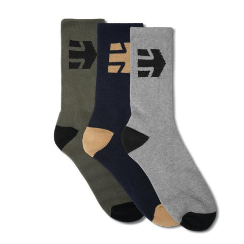Etnies Socks 3 Pack, Assorted Dark