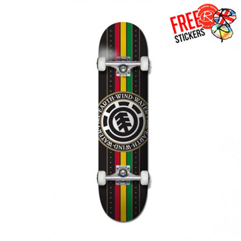 Element Skateboards Rasta Seal Complete Skateboard, 8.0