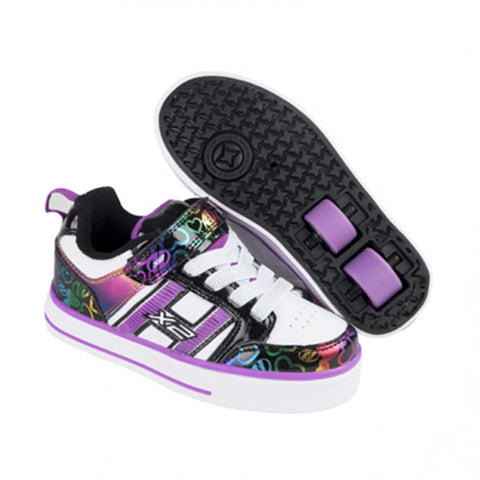 Heelys X2 Bolt Plus, White/Black/Rainbow/Hearts