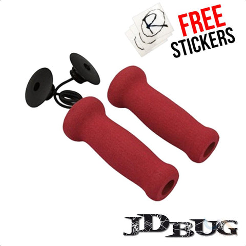 JD Bug Foam Scooter Hand Grips / Handle Bar Grips, Red