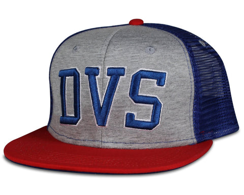 DVS Skate Classic Snapback 3D Puff Embroidery - Grey/Red/Blue
