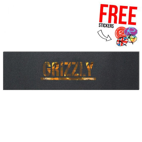 Grizzly Griptape Skateboard Grip Tape, Wildlife Stamp