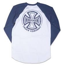 Independant Longsleeve T Shirt Grey/Navy