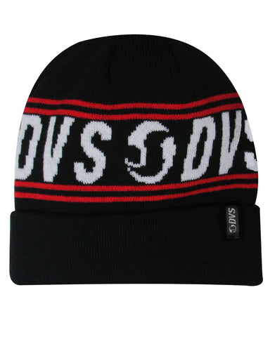 DVS Skate Beanie Cuffed Jacquard - Black/Red