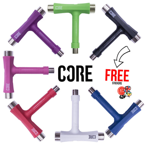 Core Skate Tool, 5 Way Skateboard T-Tool + Allen Key