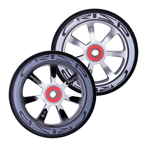 Crisp Scooters Hollowtech 100mm Stunt Scooter Wheels, Black/Black