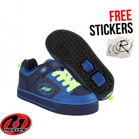 Heelys X2 Thunder, Navy/Royal/Neon Yellow