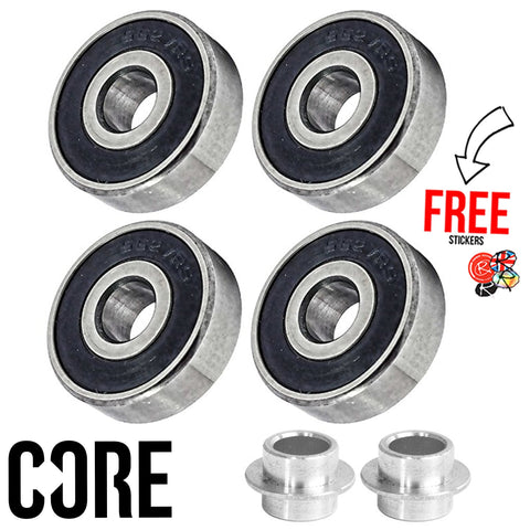 CORE Stunt Scooter Replacement Bearings Set 4 Pack, ABEC 7