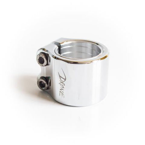 Drone Scooters Contrast Double Clamp, Chrome