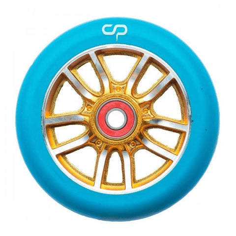 CRISP F1 Forged Scooter Wheel Gold Silver / Blue PU 110mm