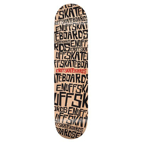 Enuff Skateboards Scramble Logo Skateboard Deck 8.125", Natural