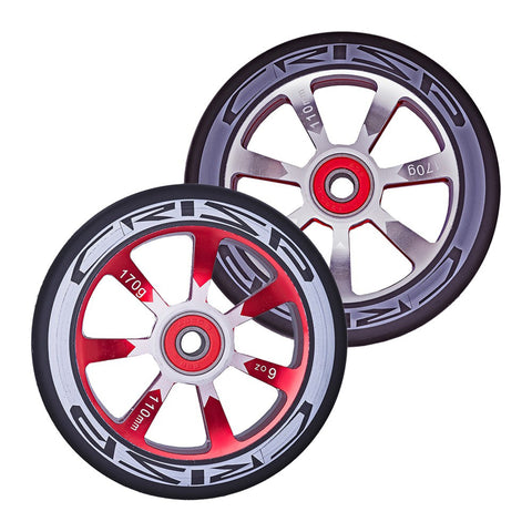 Crisp Scooters Hollowtech 110mm Stunt Scooter Wheels, Black/Red