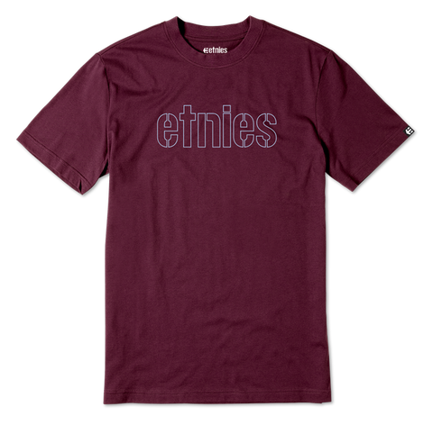 Etnies Mod Stencil Tshirt, Burgundy