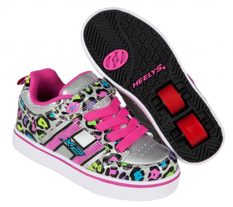 Heelys X2 Bolt Light Up Shoes - Silver/Multi/Cheetah