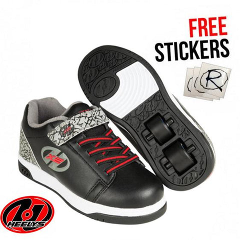 Heelys X2 Dual Up, Black/Grey/Elephant