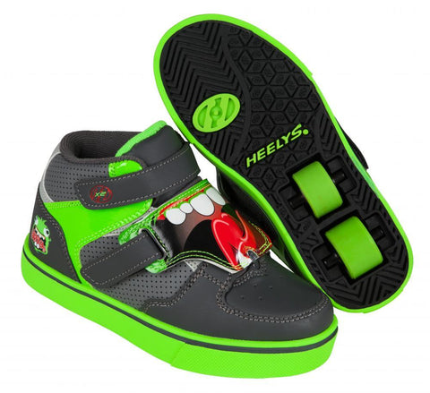 Heelys X2 Tornado Shoes - Dark Grey/Light Grey/Green