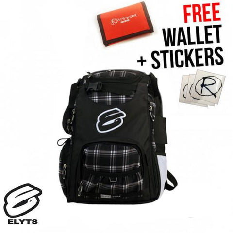 Elyts Scooter Backpack, Plaid White/Black