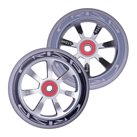 Crisp Scooters Hollowtech 110mm Stunt Scooter Wheels, Grey/Black