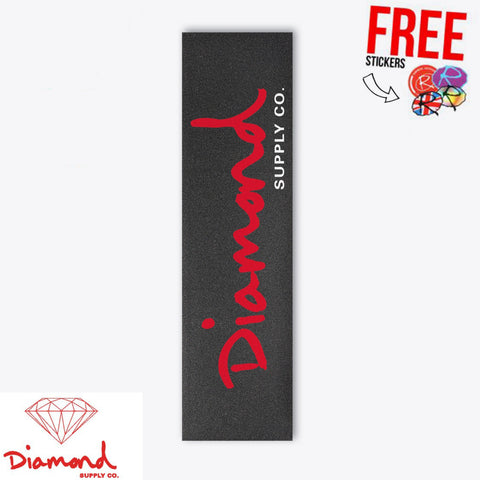 Diamond Supply Co. OG Script Skateboard Griptape, Red