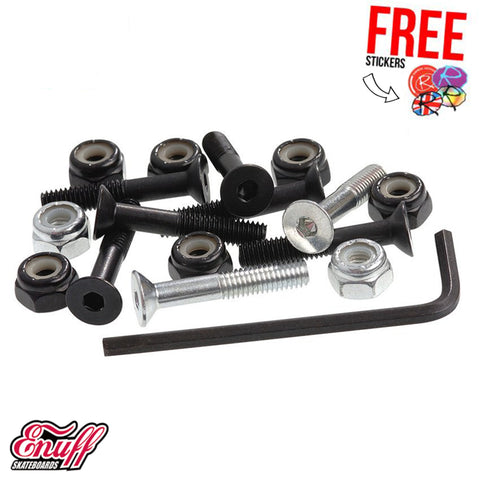 Enuff Skateboards 1" Allen Key Truck Bolts, Black/Silver
