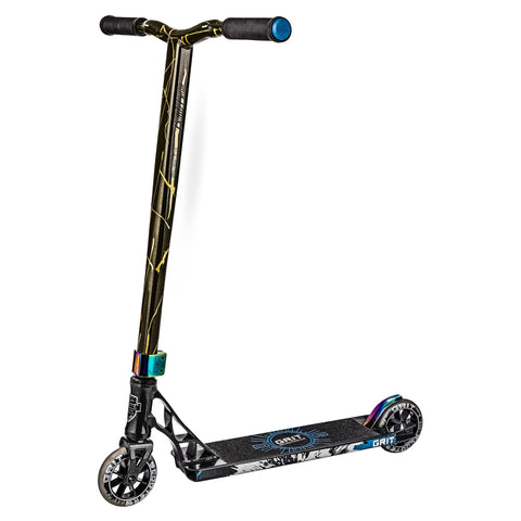 Grit Scooters 2018 Elite Complete Stunt Scooter, Grey/Gold Quake