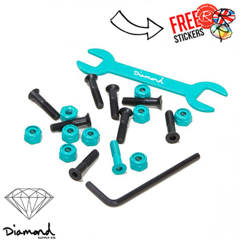 Diamond Supply Co. Mike Carroll Hardware Bolts 7/8", Black/Teal