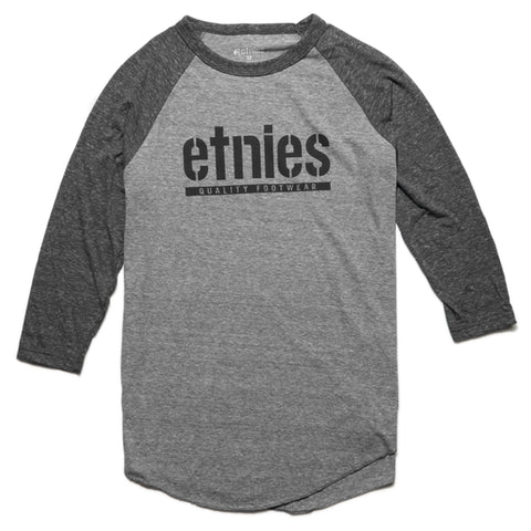 Etnies Raglan Triblend Tshirt, Heather Black/Grey