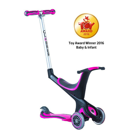 Globber 5 in 1 Push Scooter + Ride On Buggy Pink  (1-3 years)