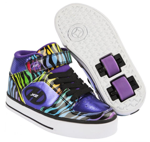 Heelys X2 Cruz Shoes - Purple/Rainbow/Zebra