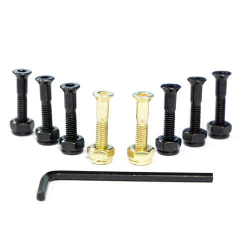 CORE Skateboarding Truck Mounting Hardware Bolts 1" - Gold