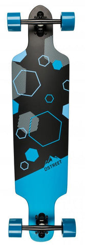 D-Street Longboards Polygon Hex Drop Through, Blue