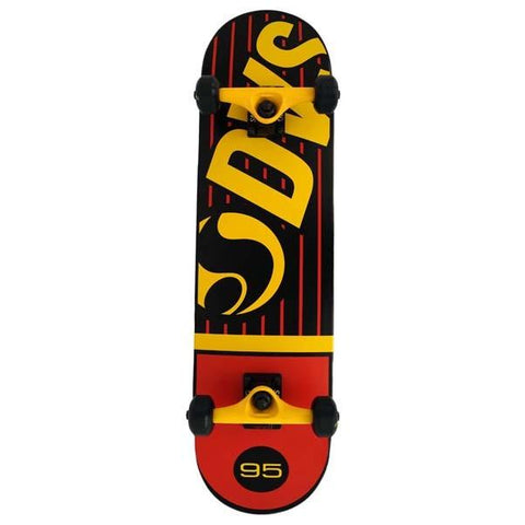 DVS Pinstripe Complete Skateboard 8”, Blue/Yellow/Red