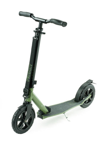 Frenzy Scooters 205mm Pneumatic Folding Scooter, Military Green